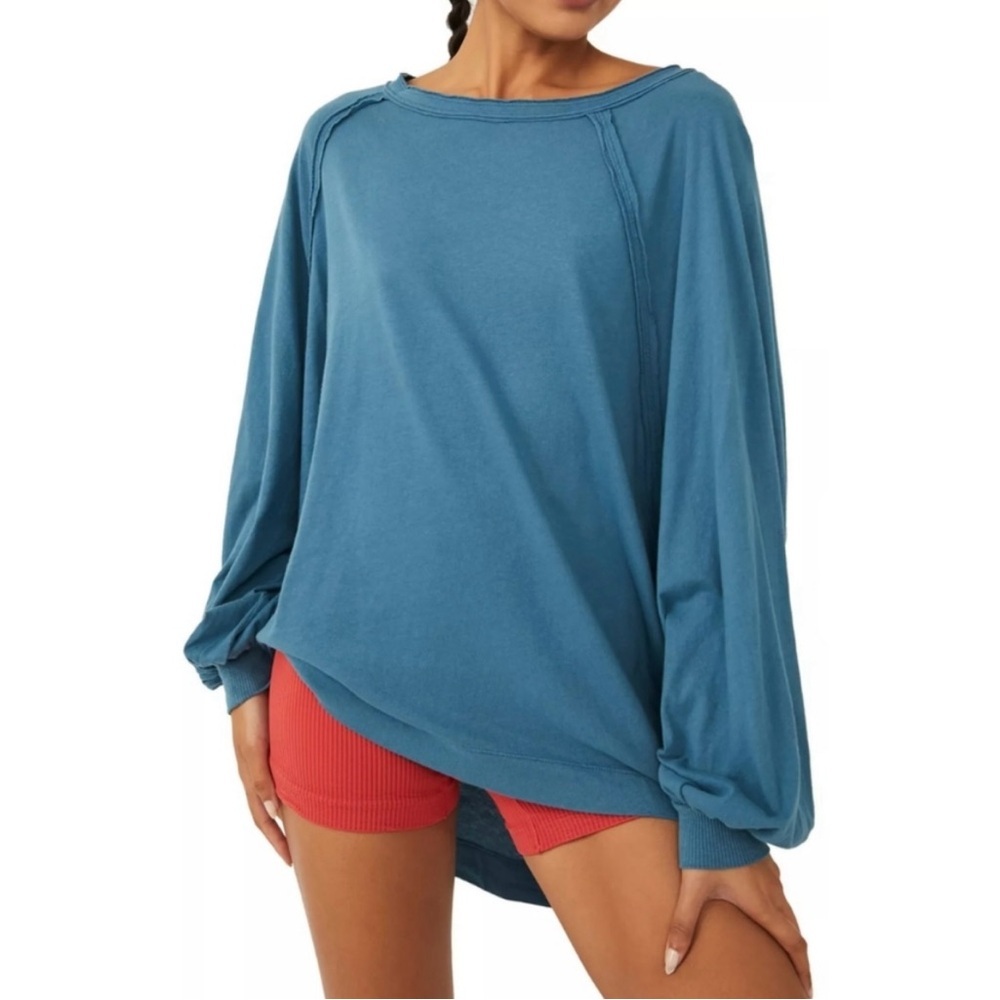 FP MOVEMENT She's Everything Oversized Tee blue sz medium